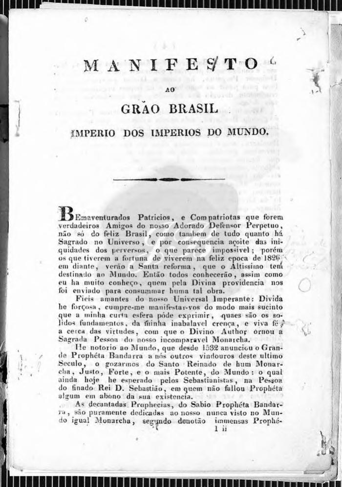 Manifesto Ao Grão Brasil, Império Dos Impérios Do Mundo : António